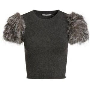 NWT Alice + Olivia Ciara Fur Sweater S